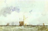 Richard Parkes Bonington - Vessels in a Choppy Sea